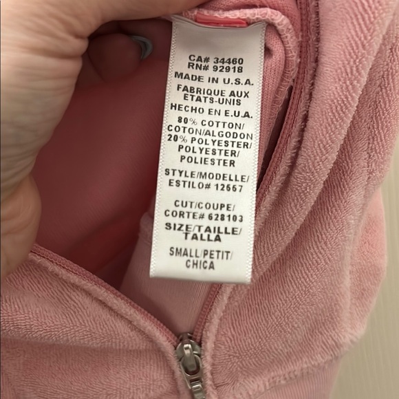 Juicy Couture Pink Terry hoodie with Puff Sleeves - Picture 4 of 5